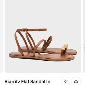 Larroude Brown and Gold Sandals